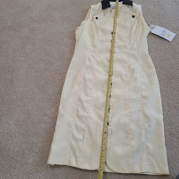 Zoda Womens Size 10 Yellow Pinup 50s  Bold Button Up Sheath Dress - Picture 2 of 12
